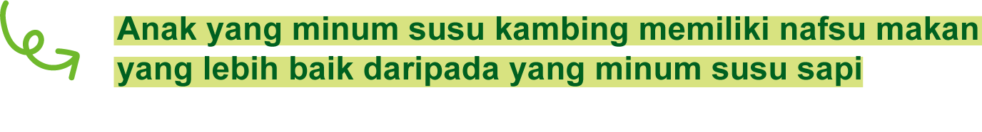 Anak yang minum susu kambing memiliki nafsu makan yang lebih baik daripada yang minum susu sapi